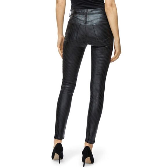 NWT J Brand black coated zebra high rise skinny jeans, 25 - Picture 6 of 12